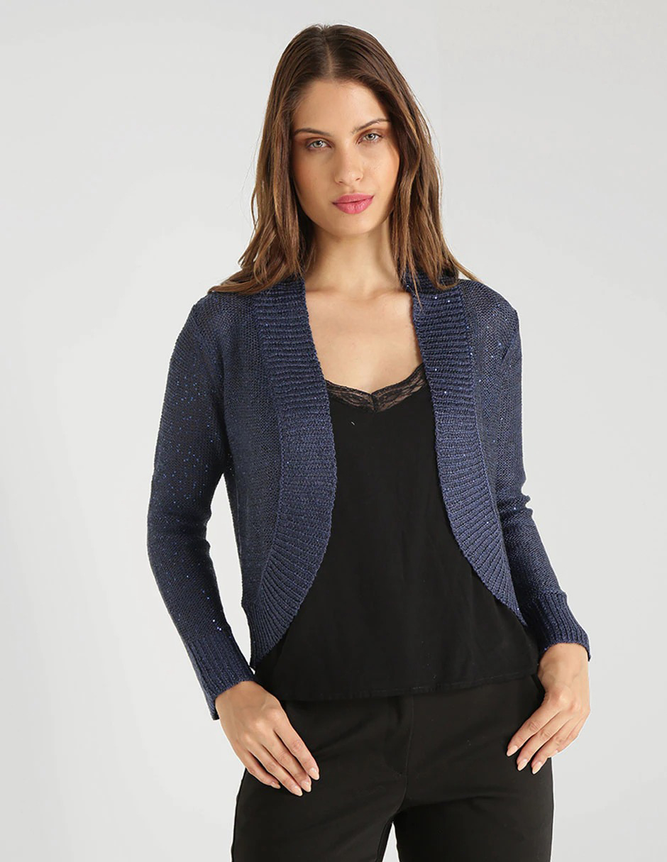 Suéter para mujer cuello redondo jaspeado